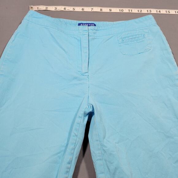JH Collectibles Stretch Capri Baby Blue Straight Leg Women's Petite Size 8 Pants - Picture 6 of 11